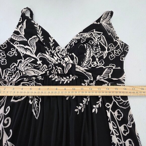 Soma Womens Black Floral Maxi Tank Sundress Size L Stretch Beach Resort Long - Picture 7 of 10